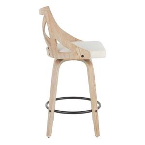 LumiSource Charlotte Farmhouse Swivel Counter Stools - Set of 2 alternate view