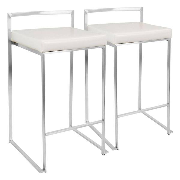 LumiSource Fuji Contemporary Stackable Counter Stools - Set of 2