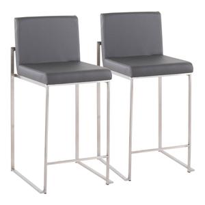 LumiSource Fuji Contemporary High Back Counter Stools - Set of 2