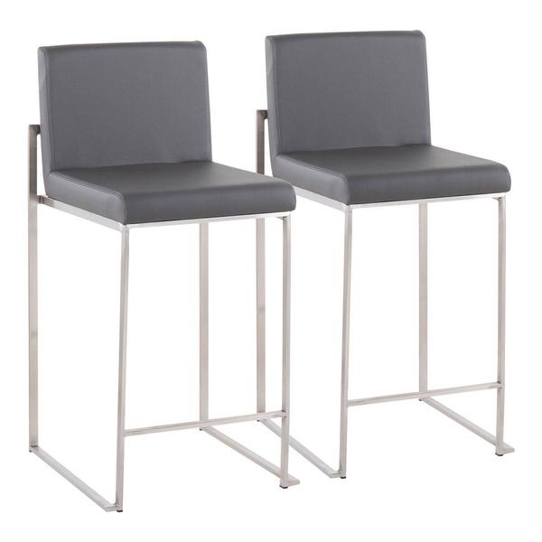 LumiSource Fuji Contemporary High Back Counter Stools - Set of 2