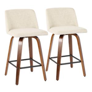 LumiSource Toriano Mid-Century Modern Counter Stools - Set of 2
