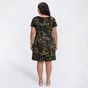 Plus Size Connected Apparel Short Sleeve Leaf Sheath Dress alternate view