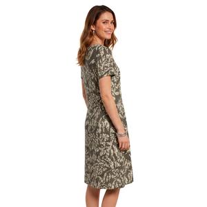 Womens Connected Apparel Short Sleeve Abstract Leaf Sheath Dress alternate view