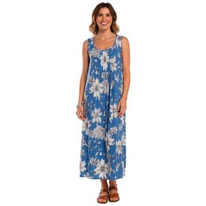 Plus Size Connected Apparel Sleeveless Floral Challis Midi Dress