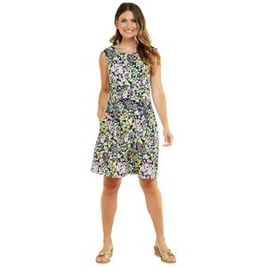 Womens Connected Apparel Sleeveless Floral Pocket A-Line Dress alternate view