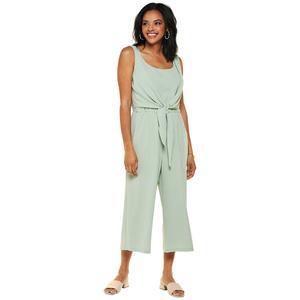 Womens Connected Apparel Sleeveless Tie Waist Jumpsuit