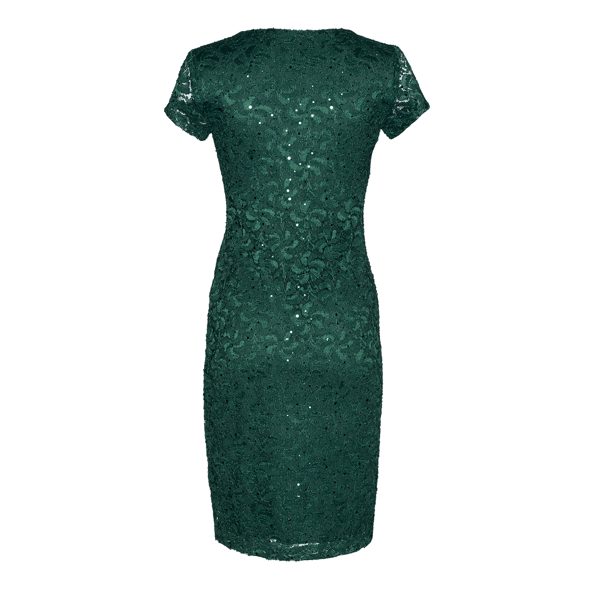 Petite Connected Apparel Short Sleeve Sequin Lace Dress