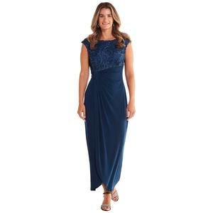 Womens Connected Apparel Sleeveless Soutache Yoke Evening Gown alternate view