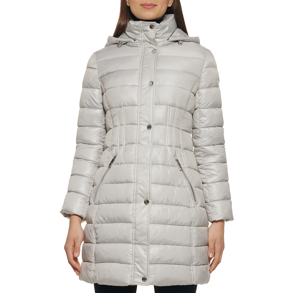 Womens Guess Hooded Puffer Coat