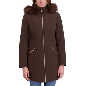 Womens Kensie Softshell Parka with Faux Fur Lined Hood