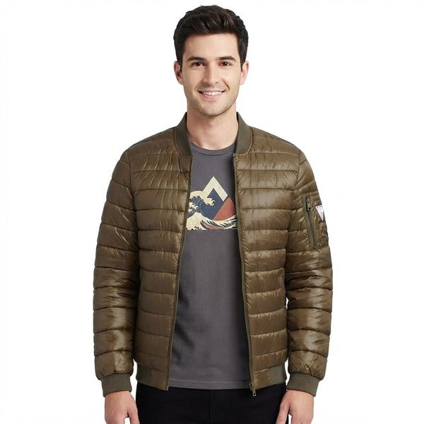 Mens GUESS Solid Nylon Jacket