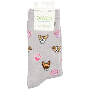 Womens Davco(R) Doggie Faces Crew Socks