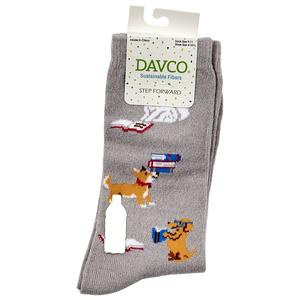 Womens Davco(R) Dogs & Books Crew Socks alternate view