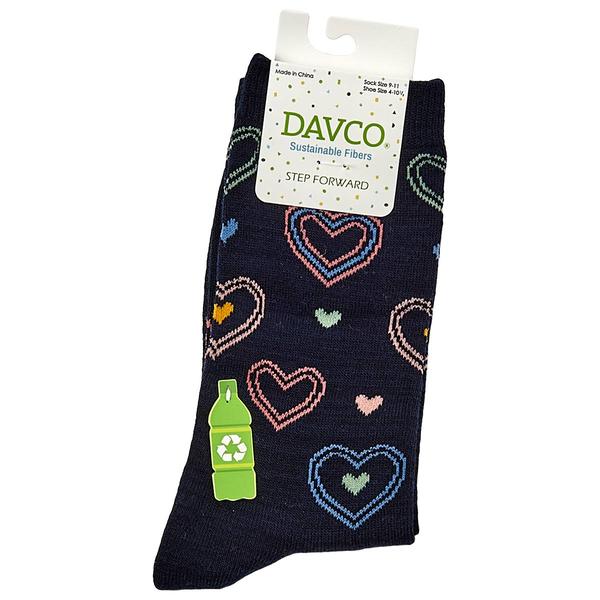 Womens Davco(R) Online Hearts Crew Socks alternate view