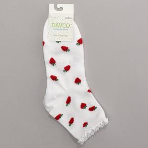 Womens Davco(R) Tossed Strawberries Quarter Socks alternate view