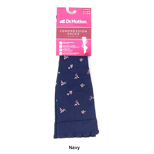 Womens Dr. Motion Compression Liberty Floral Knee High Socks