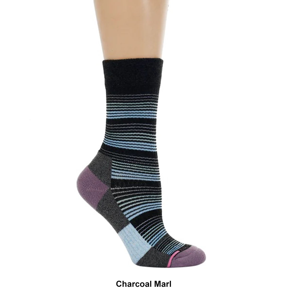 Womens Dr. Motion Waterfall Stripe Crew Socks