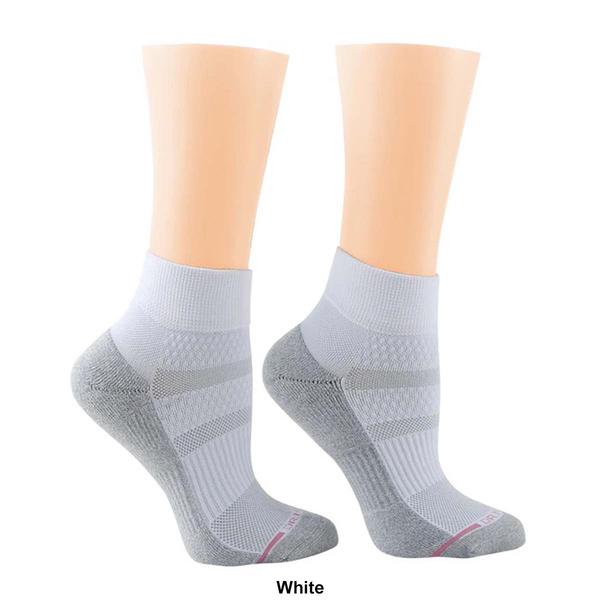 Womens Dr. Motion 2pk. Cushioned Compression Quarter Socks alternate view