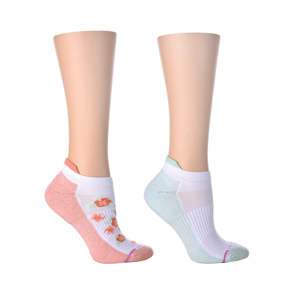 Womens Dr. Motion 2pk. Hibiscus/Palm Compression Ankle Socks