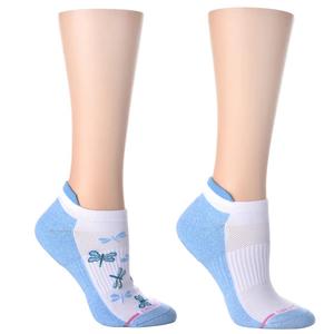 Womens Dr. Motion 2pk. Dragonfly Low Cut Socks