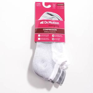 Womens Dr. Motion 2pk. Lace Compression Ankle Socks