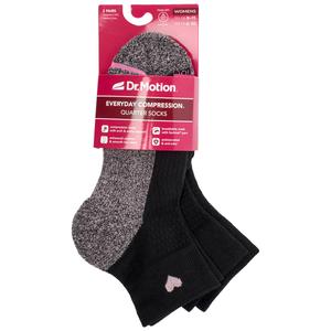 Womens Dr. Motion 2pk. Solid Heart Low Cut Compression Socks