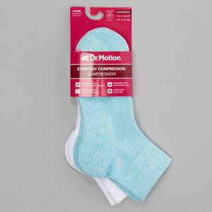 Womens Dr. Motion 2pk. Solid Water Quarter Compression Socks