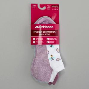 Womens Dr. Motion 2pk. Bee Low Cut Socks