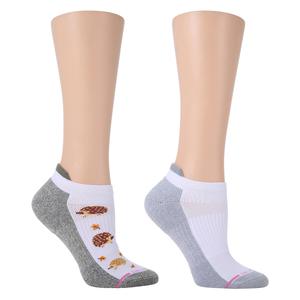 Womens Dr. Motion 2pk. Hedgehog Low Cut Socks