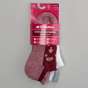 Womens Dr. Motion 2pk. Hedgehog Low Cut Compression Socks