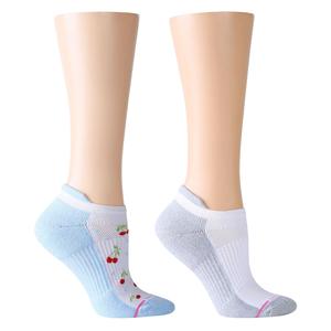 Womens Dr. Motion 2pk. Cherry White Low Cut Compression Socks