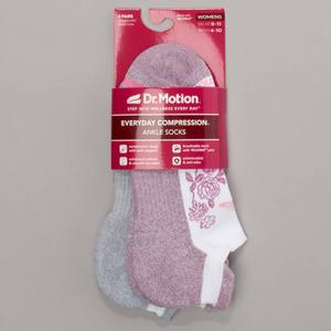 Womens Dr. Motion 2pk. Butterfly White Low Cut Socks alternate view
