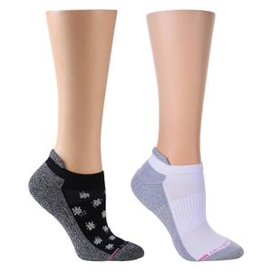 Womens Dr. Motion 2pk. Daisy & Solid Ankle Socks