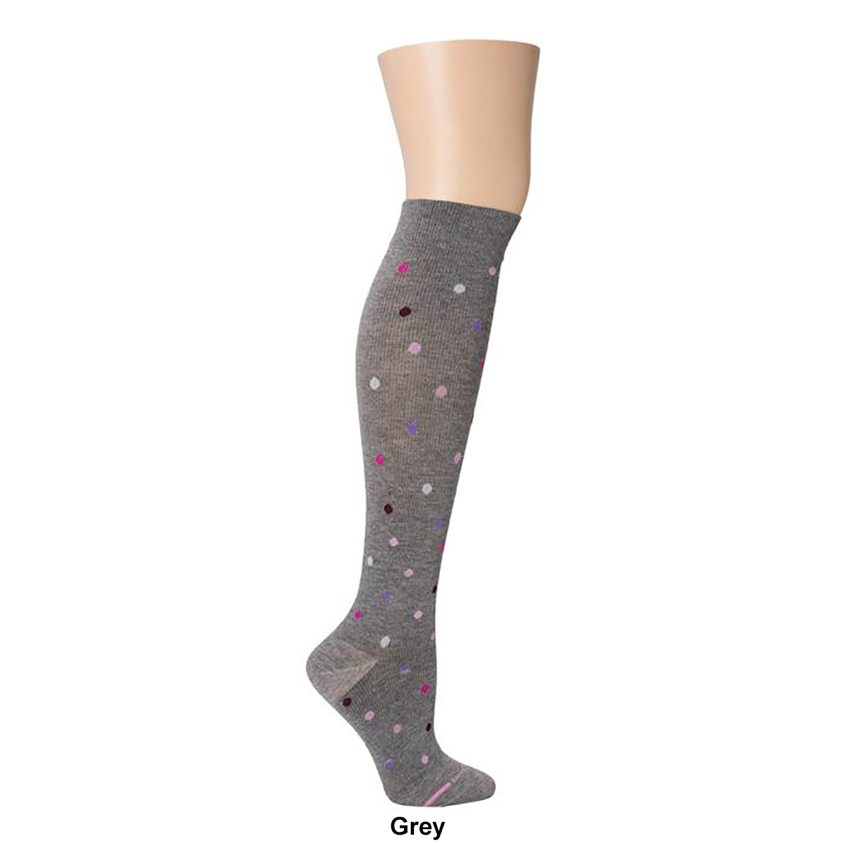 Womens Dr. Motion Compression Dancing Dot Knee High Socks