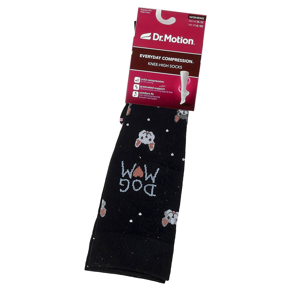 Womens Dr. Motion Dog Mom Compression Knee High Socks