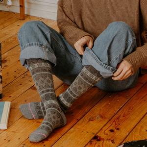 Womens Dr. Motion Damask Compression Knee High Socks alternate view