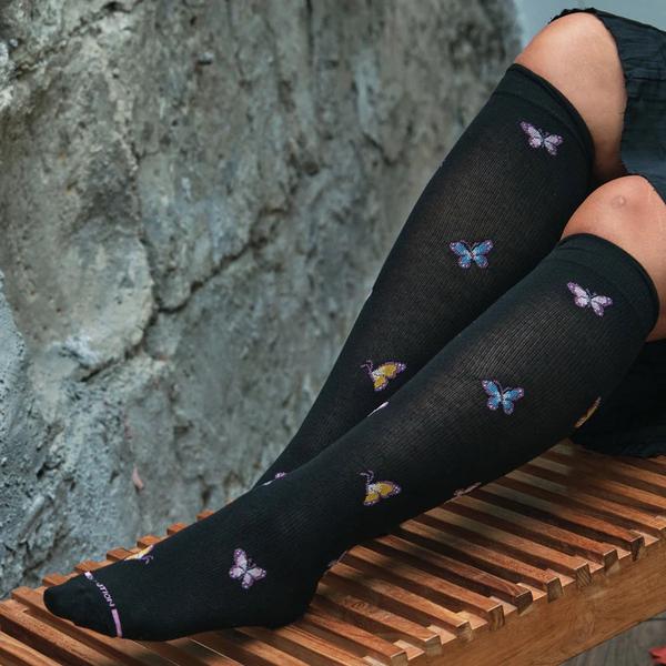 Womens Dr. Motion Butterfly Compression Knee High Socks alternate view