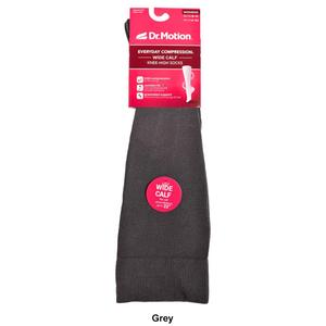 Womens Dr. Motion Cotton Solid Wide Calf Compression Socks alternate view