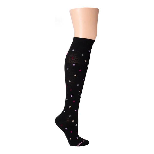 Womens Dr. Motion Dots Wide Calf Compression Socks