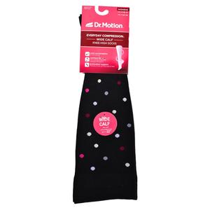 Womens Dr. Motion Dots Wide Calf Compression Socks alternate view