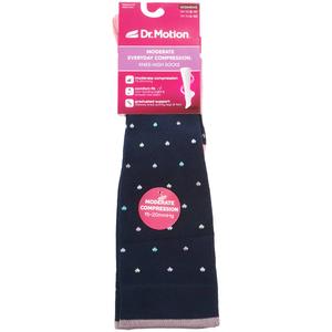 Womens Dr. Motion Mini Hearts Knee High Compression Socks alternate view