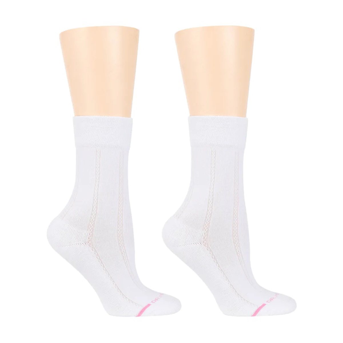 Womens Dr. Motion 2pk. Textured Diabetic Crew Socks