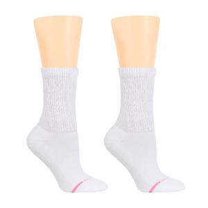 Womens Dr. Motion 2pk. Comfort Top Crew Socks