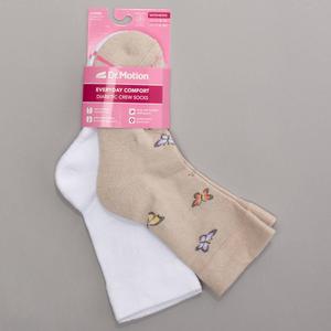 Womens Dr. Motion 2pk. Butterfly Comfort Top Diabetic Socks alternate view