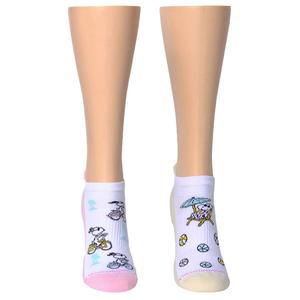 Womens Dr. Motion 2pk. Snoopy Beach Compression Ankle Socks