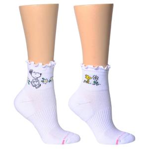 Womens Dr. Motion 2pk. Snoopy Let Edge Compression Quarter Sock alternate view