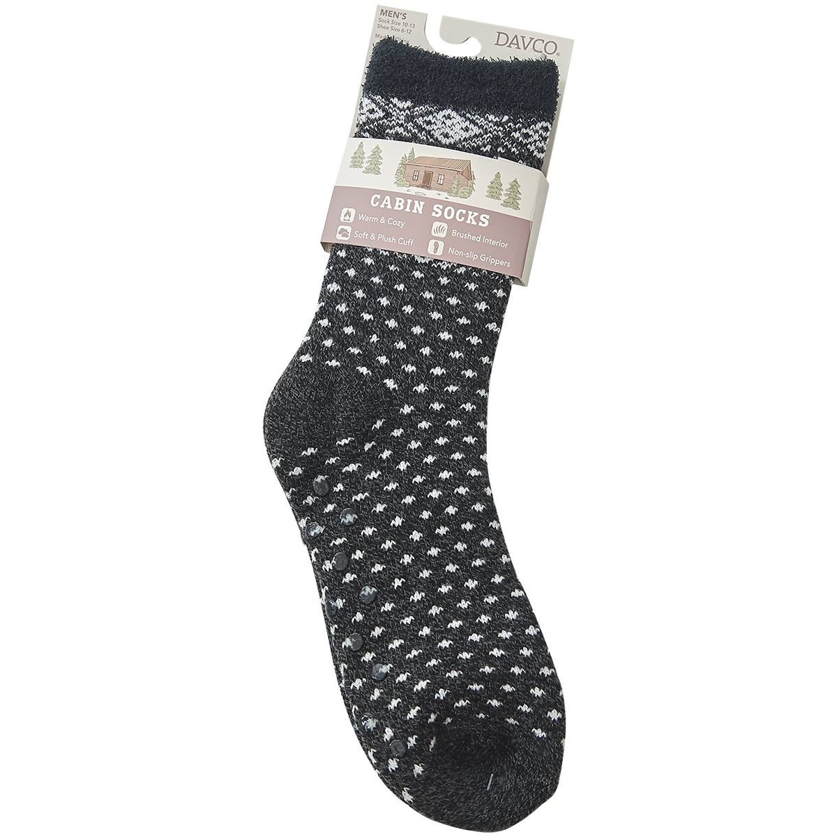 Mens Davco(R) Fair Isle Dot Slipper Socks