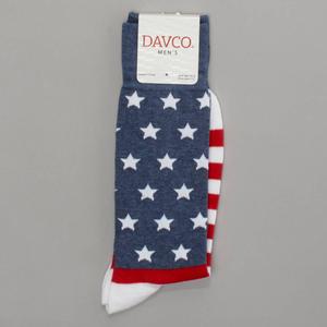 Mens Davco(R) Distressed Flag Crew Socks