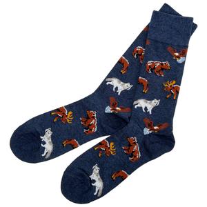 Mens Davco(R) Woodland Animal Crew Socks