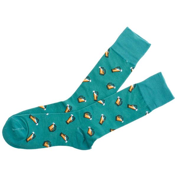 Mens Davco(R) Beer Mugs & Glasses Solid Crew Socks